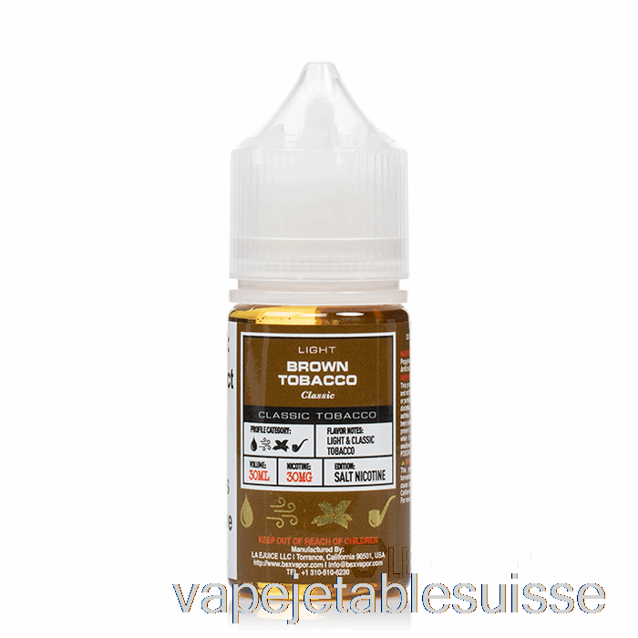Vape Suisse Tabac Brun - Série Sel Bsx - 30ml 50mg